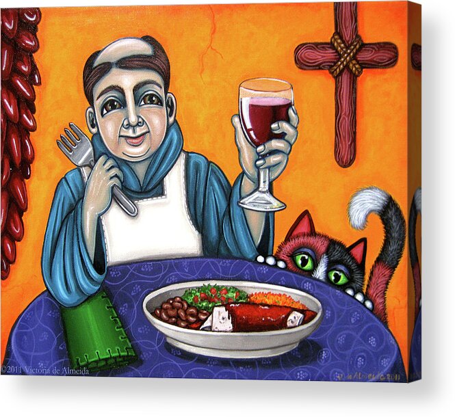 San Pascual Acrylic Print featuring the painting San Pascual Cheers by Victoria De Almeida