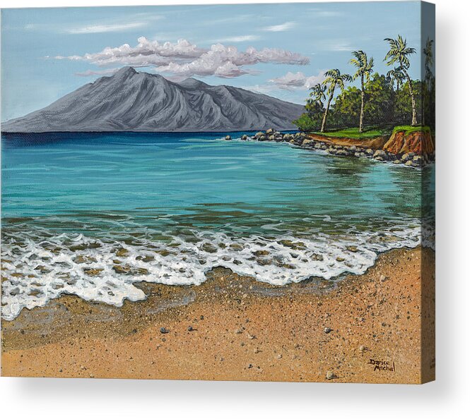 Seascape Acrylic Print featuring the painting Sandy Beach by Darice Machel McGuire