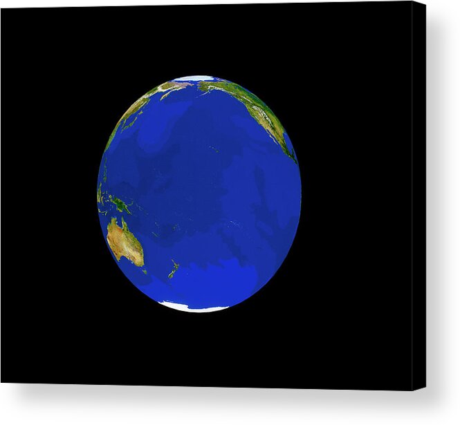 Geosphere Imagery Acrylic Print featuring the photograph Satellite View Of The Pacific Ocean by Copyright Tom Van Sant/geosphere Project, Santa Monica/science Photo Library