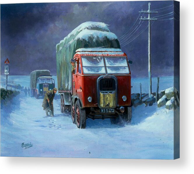 Commission A Painting Acrylic Print featuring the painting Scammell R8 by Mike Jeffries