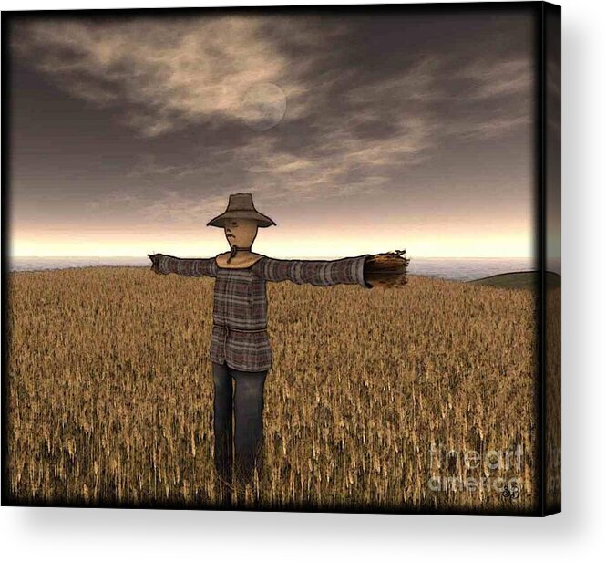 Scarecrow Acrylic Print featuring the digital art Scarecrow by Susanne Baumann