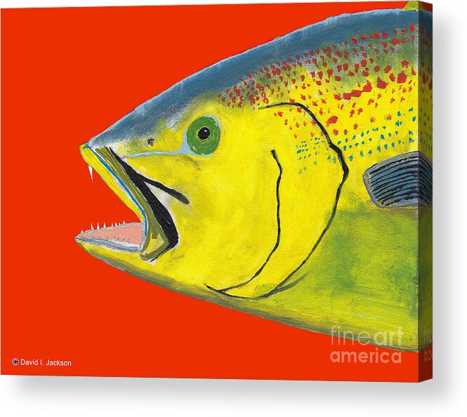 Weakfish Acrylic Print featuring the mixed media Sea Trout by David Jackson