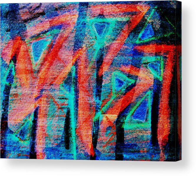 Red Acrylic Print featuring the mixed media Seven Red Sevens by Patricia Januszkiewicz