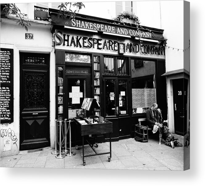 Paris Acrylic Print featuring the photograph Shakespeare and Company Bookstore in Paris France by Rick Rosenshein