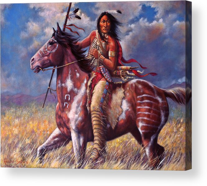 Sioux Chief Acrylic Print featuring the painting Sitting Bull by Harvie Brown
