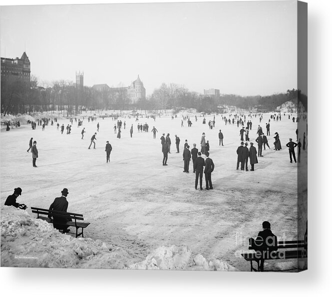 Central Park Acrylic Print featuring the photograph Skating in Central Park by Anonymous