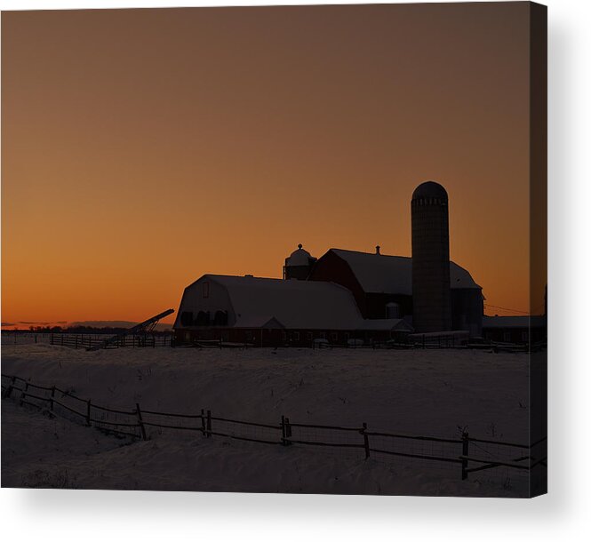 Winter Acrylic Print featuring the photograph Snowy Dusk by Tony Beck