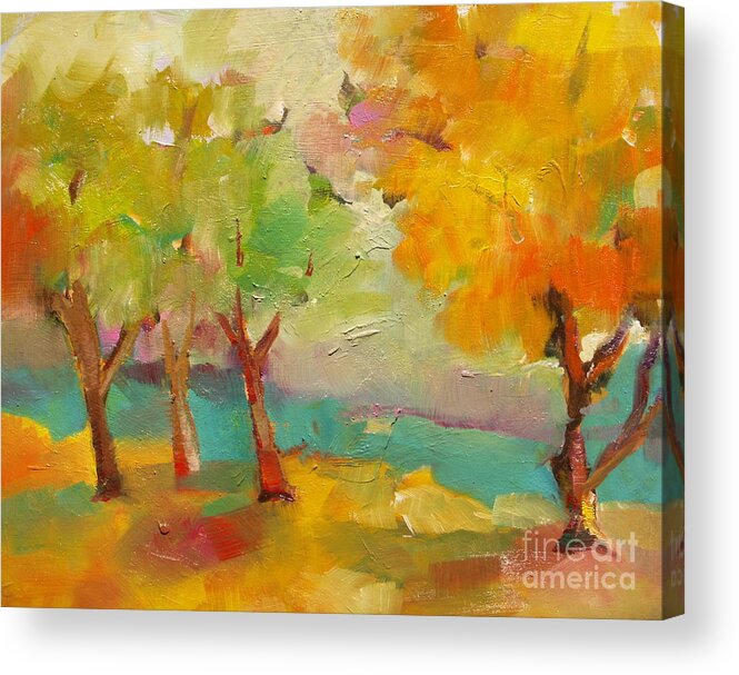 Trees Acrylic Print featuring the painting Soft Trees by Michelle Abrams