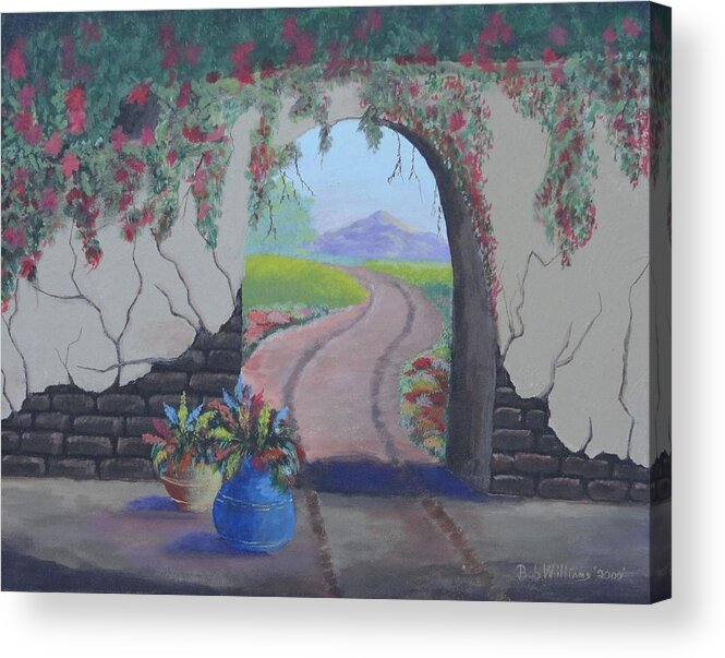 Mountains Acrylic Print featuring the painting South of the Border by Bob Williams