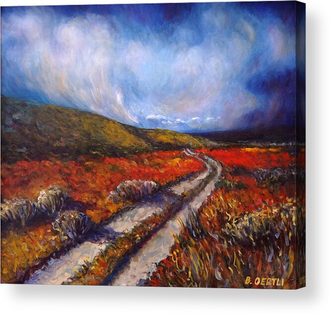 Landscape Acrylic Print featuring the painting Southern California Road by Barbara Oertli