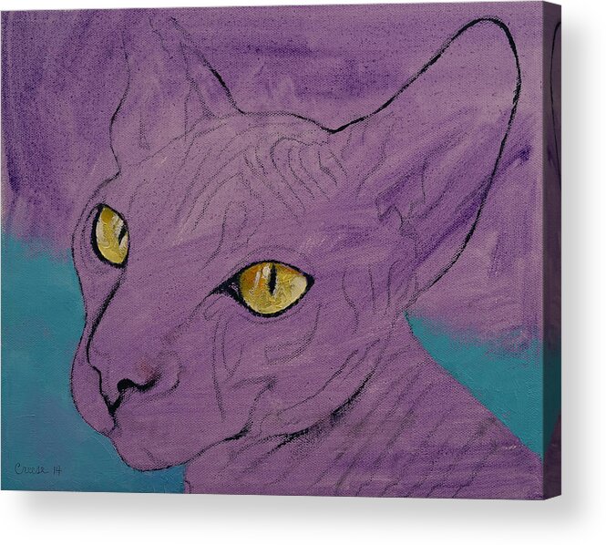 Art Acrylic Print featuring the painting Purple Sphynx by Michael Creese