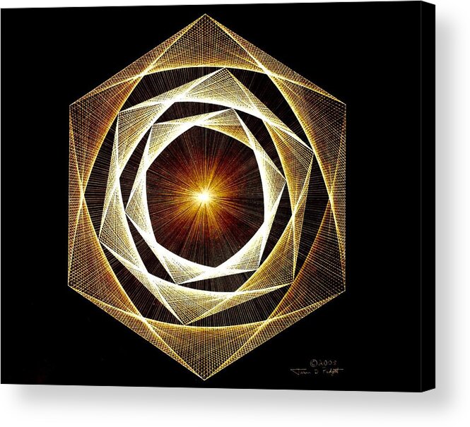 Fractal Acrylic Print featuring the drawing Spiral Scalar by Jason Padgett