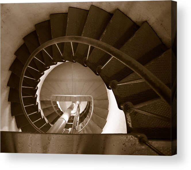 Lighthouse Acrylic Print featuring the photograph Spiral Stairs at Point Arena Lighthouse by Daniel Woodrum