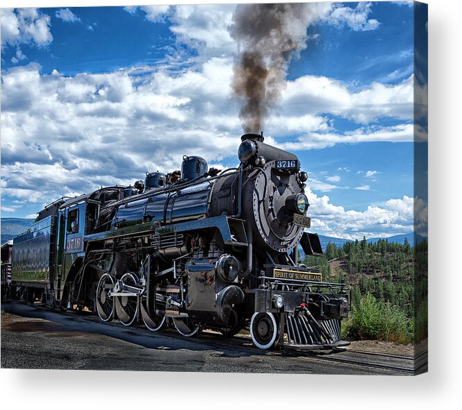 Train Acrylic Print featuring the photograph Spirit of Summerland by Mary Jo Allen