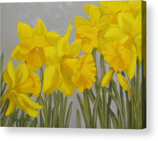 Flowers Acrylic Print featuring the painting Spring by Karen Ilari