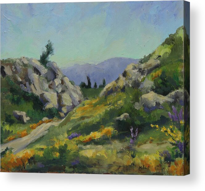 Summer In The Mountains Acrylic Print featuring the painting Spring in the Mountains by Maria Hunt