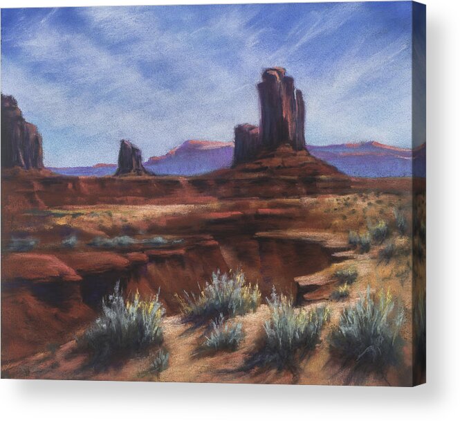 Monument Vally Az Acrylic Print featuring the painting Spring Sage Monument Valley AZ by Marjie Eakin-Petty