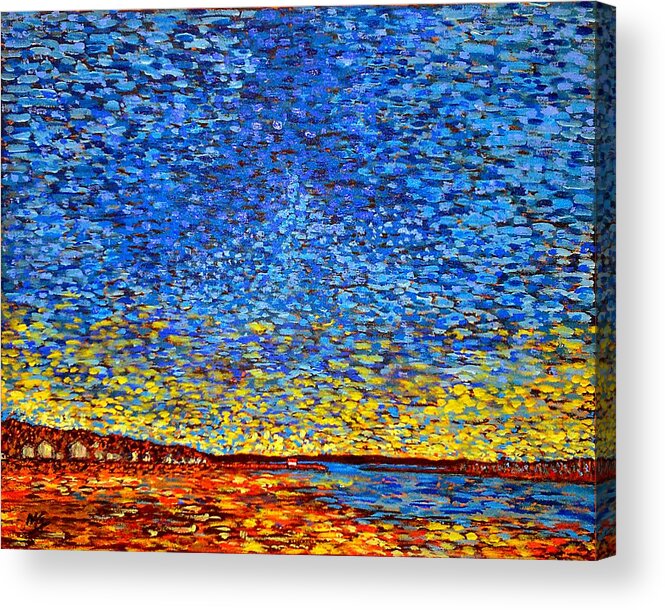 Sea Acrylic Print featuring the painting St. Andrews Sunset by Michael Graham