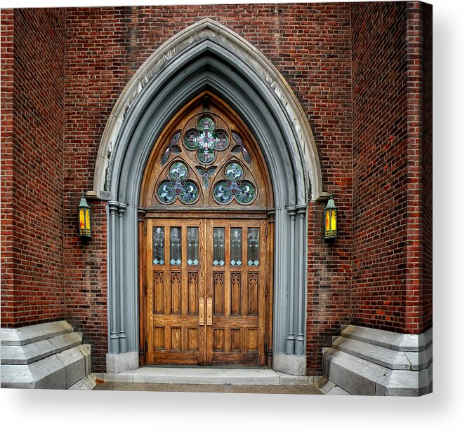 Church Door Photography Acrylic Print featuring the photograph St. John the Evangelist Roman Catholic Church by Steven Michael