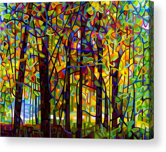 Landscape Acrylic Print featuring the painting Standing Room Only by Mandy Budan