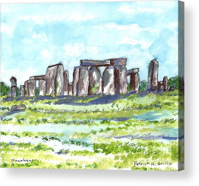 England Acrylic Print featuring the painting Stonehenge by Patrick Grills