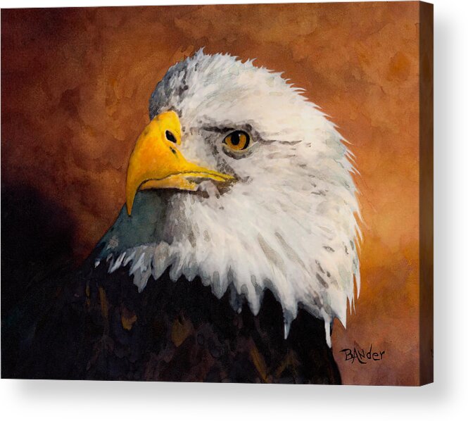 Eagle Acrylic Print featuring the painting Stormy Eagle by Brent Ander
