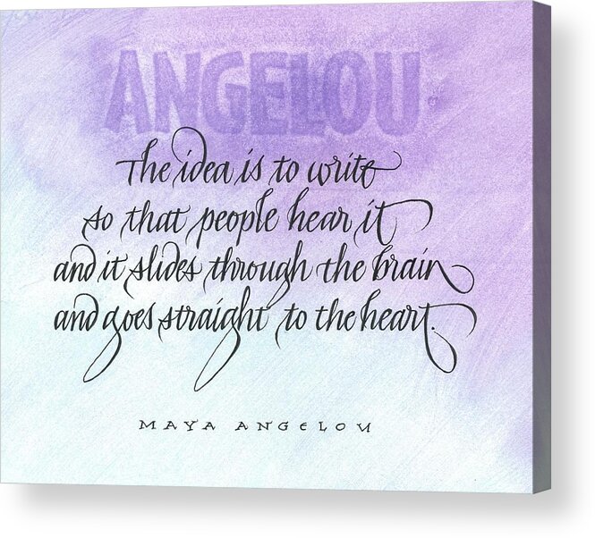 Maya Angelou Acrylic Print featuring the drawing Straight to the Heart by Sally Penley