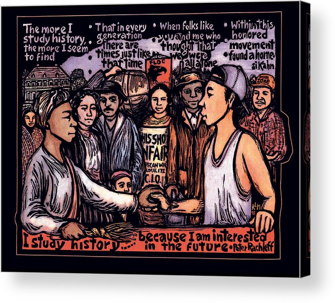 History Acrylic Print featuring the mixed media Study History by Ricardo Levins Morales