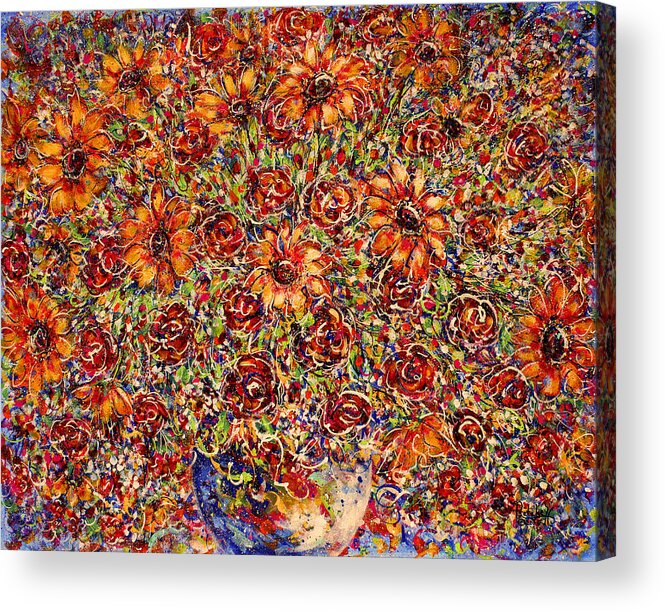 Sunflowers Acrylic Print featuring the painting Sunflowers by Natalie Holland