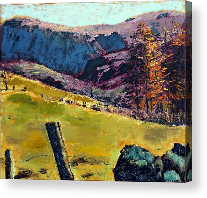 Sunny Day In The Countryside Acrylic Print featuring the painting Sunny day in the countryside by Uma Krishnamoorthy