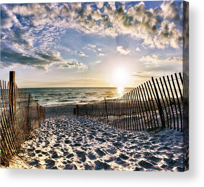 Rosemary-beach Acrylic Print featuring the photograph Sunset Beach 30a Rosemary Florida White Sand Pathway Art by Eszra