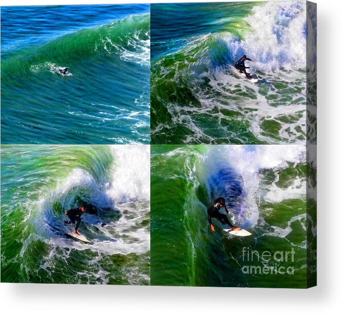 Surf Session Acrylic Print featuring the mixed media Surf Session by Glenn McNary
