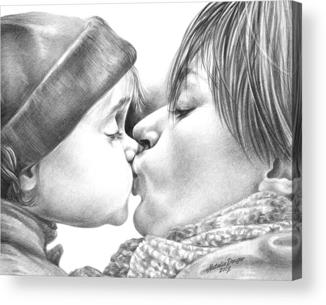 Sweet Kiss Acrylic Print featuring the drawing Sweet Kiss by Natasha Denger