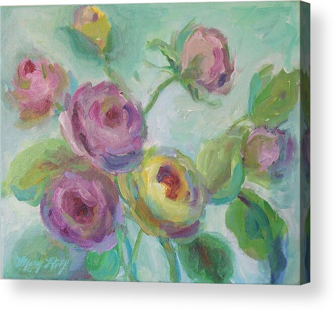 Floral Acrylic Print featuring the painting Sweetness Floral Painting by Mary Wolf