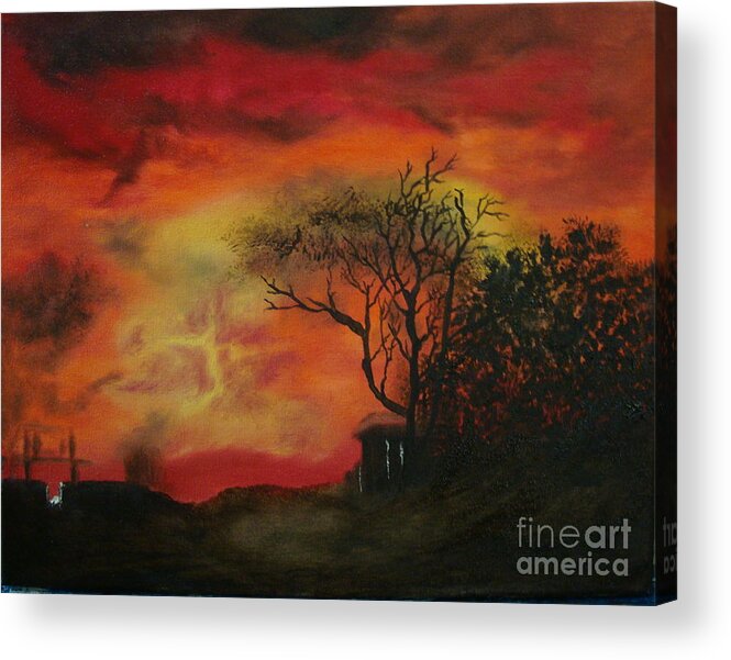 Landscape Acrylic Print featuring the painting Sympathy For The Devil by Stuart Engel