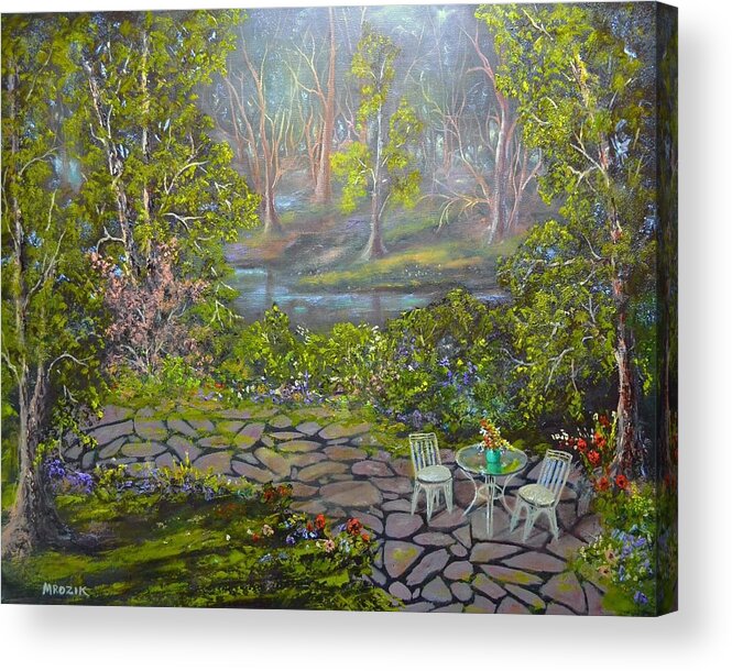 Landscape Acrylic Print featuring the painting Table For Two by Michael Mrozik