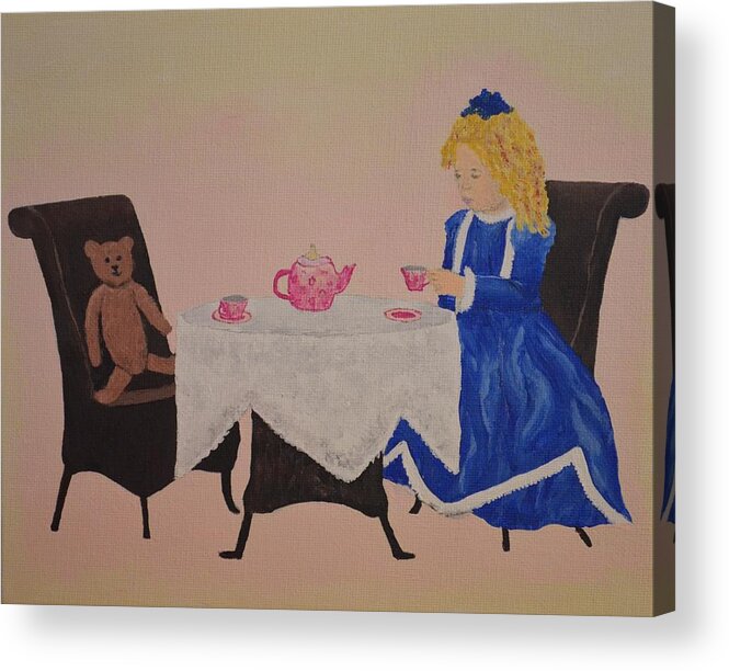 Tea Party Acrylic Print featuring the painting Tea Time by Jessica Rietz