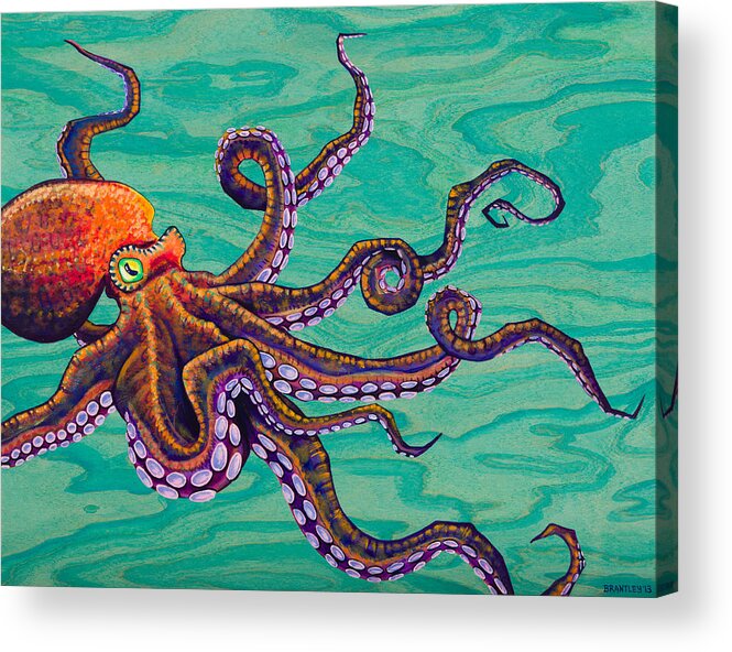 Emily Brantley Acrylic Print featuring the painting Tentacles by Emily Brantley