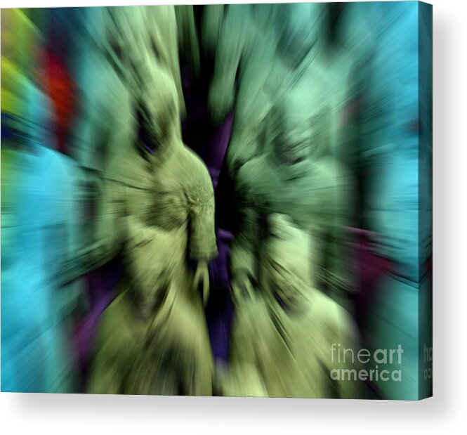 Terracotta Army Abstracted Acrylic Print featuring the digital art Terracotta Army Abstracted by Elizabeth McTaggart