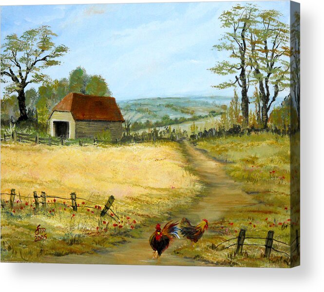 Farm Acrylic Print featuring the painting The Barn at the Farm by Dorothy Maier