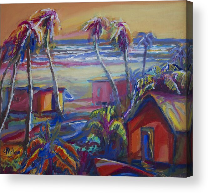 Abstract Acrylic Print featuring the painting The Beach by Cynthia McLean