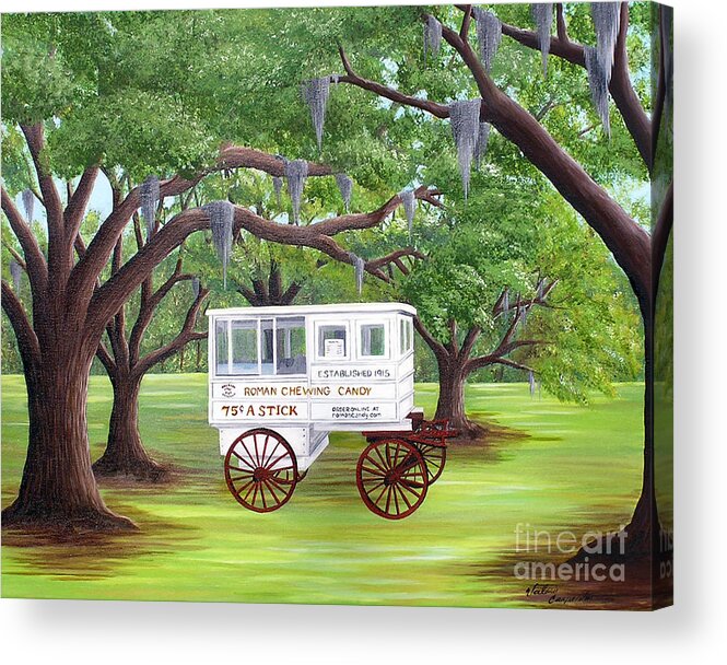 New Orleans Acrylic Print featuring the painting The Candy Cart by Valerie Carpenter