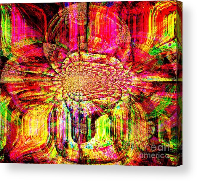 Fania Simon Acrylic Print featuring the tapestry - textile The Flow of Gentleness and Compassion by Fania Simon