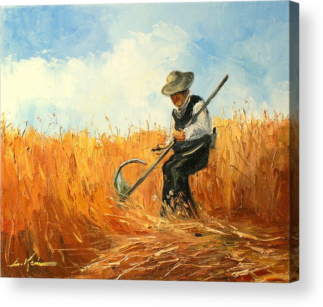 Harvest Acrylic Print featuring the painting The Harvester by Luke Karcz