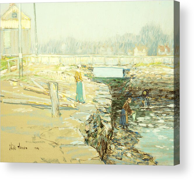 Agricultural; Agriculture; Peasants Acrylic Print featuring the painting The Mill Dam Cos Cob by Childe Hassam