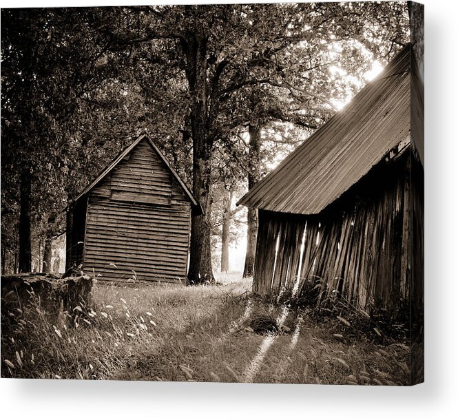 Sunrise Acrylic Print featuring the photograph The Old Farm At Sunrise by Amber Kresge