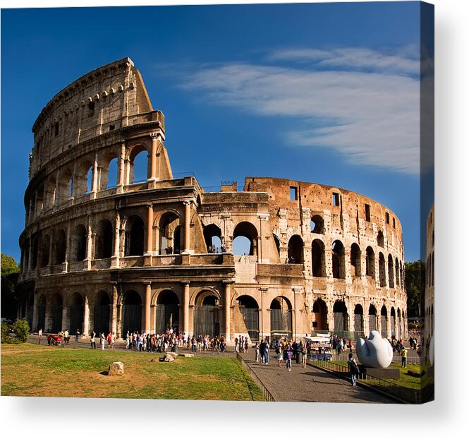 Colosseum Acrylic Print featuring the photograph The Roman Colosseum by Weston Westmoreland