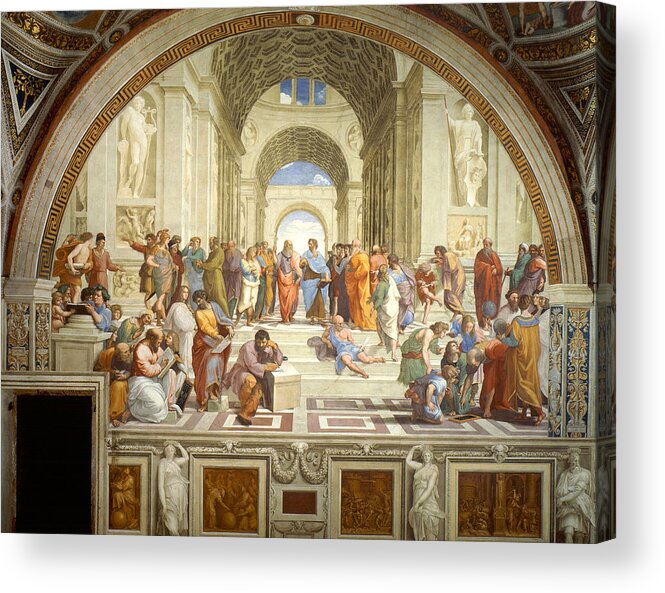 The School Of Athens Acrylic Print featuring the painting The School of Athens by Raphael