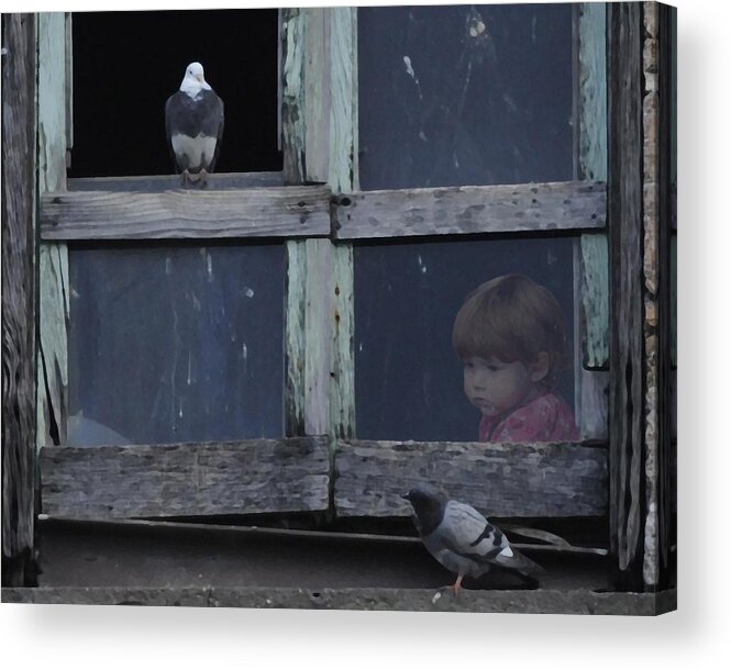 Child's World Acrylic Print featuring the digital art The Visitors by I'ina Van Lawick