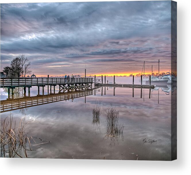 Pier Acrylic Print featuring the photograph Three Buddies by Mike Covington